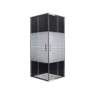 Kabiny prysznicowe - Mexen Rio kabina prysznicowa kwadratowa 70 x 70 cm, pasy, chrom -  860-070-070-01-20 - miniaturka - grafika 1