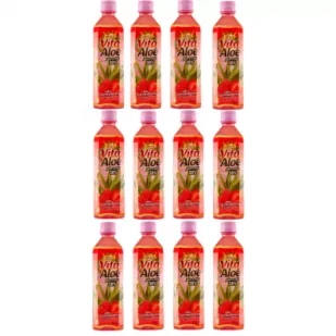 Vita Aloe Napój z aloesem 38% Truskawka Zgrzewka 12 x 500 ml - Soki i napoje niegazowane - miniaturka - grafika 1