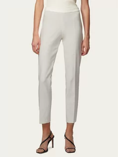 Spodnie damskie - BOSS Spodnie materiałowe Tiluna_Sidezip2 50405845 Biały Slim Fit - grafika 1