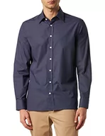 Koszule męskie - Hackett London Męska koszula z nadrukiem geometrycznym, Granatowy/Biały, M - miniaturka - grafika 1