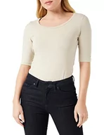 Koszulki i topy damskie - Litao-Case Damskie Slim Modern CO/EA Scoop ½ SLV S/S dzianinowe topy, wielokolorowe, XXL, , XXL Beżowy - miniaturka - grafika 1