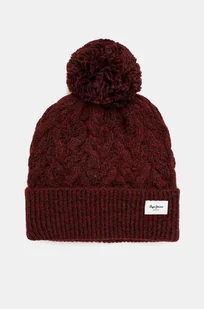 Pepe Jeans czapka WALLIS HAT kolor bordowy z grubej dzianiny PL040353 - Czapki damskie - miniaturka - grafika 1