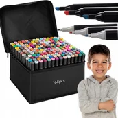 Przybory szkolne - MARKERY ALKOHOLOWE DWUSTRONNE DUŻY ZESTAW + TORBA FLAMASTRY MAZAKI PISAKI - miniaturka - grafika 1