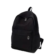 Inne - TEMU Męski casualowy czarny plecak z płótna, duża pojemność, zamykanie na zamek błyskawiczny, podszewka z poliestru, trwała minimalistyczna torba na - miniaturka - grafika 1