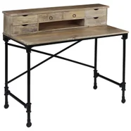 vidaXL Biurko  Sekretarzyk z litego drewna mango i stali 110 x 50 x 96 cm 244947