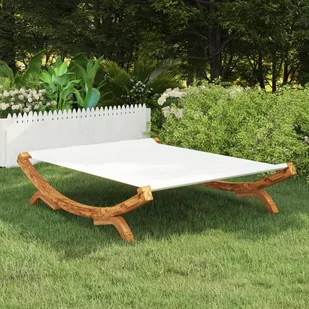 vidaXL Lumarko Hamak, 165 x 188,5 x 46 cm, lite drewno świerkowe, kremowy! 313949 - Hamaki - miniaturka - grafika 1