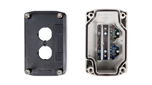 Schneider Electric pusta obudowa 2 miejsc montażu bez etykiety Ciemnoszary, jasnoszary xald02 1 szt. XALD02 - Pozostałe oświetlenie - miniaturka - grafika 1
