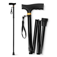 Kule i balkoniki - Składana laska ortopedyczna z drewnianą rączką 4FIZJO - miniaturka - grafika 1