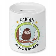 Skarbonki - Skarbonka 330 ml Dla Fabiana Syna Dziecka Prezent z Nadrukiem ze Zdjęciem - miniaturka - grafika 1