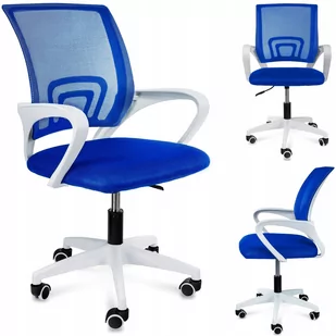 Fotel biurowy, krzesło biurowe KRZESŁO OBROTOWE SMART niebieskie fotel na kółkach do biurka - Fotele i krzesła biurowe - miniaturka - grafika 1