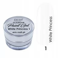 Żele do paznokci - Em nail professional Paint Gel Glamour Nr. 1 White Princess - miniaturka - grafika 1