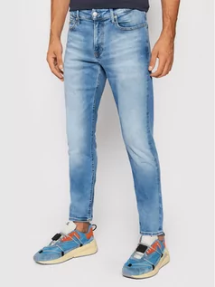 Spodnie męskie - Calvin Klein Jeansy J30J317222 Niebieski Slim Fit - grafika 1