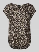 Bluzki damskie - Top bluzkowy o kroju relaxed fit z efektem krepy model 'VIC' - miniaturka - grafika 1