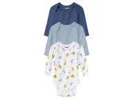 Body dla niemowląt - lupilu® Body niemowlęce, 3 szt. (50/56, Biały/ niebieski/jasnoniebieski) - miniaturka - grafika 1