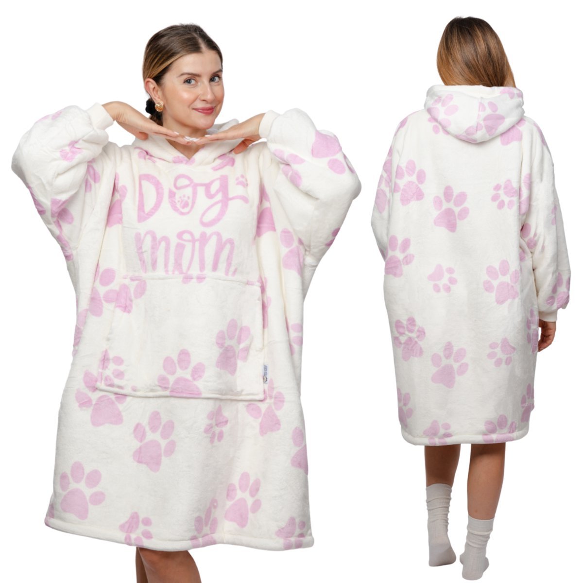 KOC BLUZA Oversize Ciepła Gruba KOCOBLUZA 2w1 XXL DOG MOM Futrzak [KB-W40]