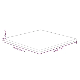 Kwadratowy blat do stolika, 70x70x1,5 cm, surowe drewno dębowe - Blaty meblowe i parapety okienne - miniaturka - grafika 5