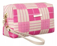 Kosmetyczki, organizery i kuferki - Damska kosmetyczka podróżna w kratkę - Rovicky - miniaturka - grafika 1