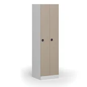 Szafki biurowe - Szafka ubraniowa metalowa, 2 szafki, 1850 x 500 x 500 mm, zamek elektroniczny na kod, drzwi beżowe - miniaturka - grafika 1