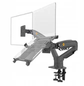 Uchwyty do monitorów - F160-FP Podwójny Ergonomiczny uchwyt biurkowy do laptopa i monitora Regulacja 3D H160-FP - miniaturka - grafika 1