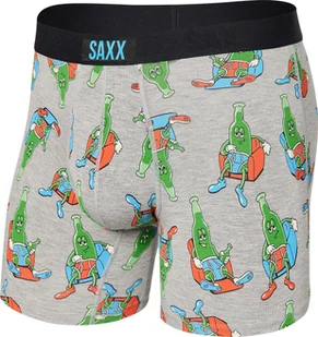 SAXX Bokserki męskie SAXX  VIBE BOXER BRIEF PANTS DRUNK- GREY HEATHER M - Majtki męskie - miniaturka - grafika 1