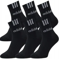 Skarpetki męskie - ADIDAS Skarpety MĘSKIE Długie Bawełna 34-36 6 PAR czarne - miniaturka - grafika 1