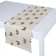 Obrusy i serwetki - Dekoria pl pl Bieżnik prostokątny brązowe kurki na kremowym tle 40 × 130 cm Flowers 410-141-80 - miniaturka - grafika 1