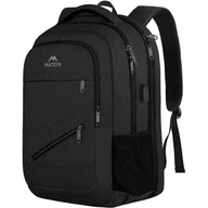 Plecaki szkolne i tornistry - MATEIN Plecak miejski szkolny biznesowy na laptopa 17,3" pojemny USB czarny - miniaturka - grafika 1