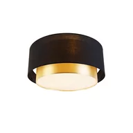 Oprawy, klosze i abażury - QAZQA Nowoczesna lampa sufitowa czarna ze złotem 50 cm 3-punktowa - Drum Duo - miniaturka - grafika 1
