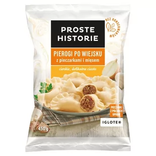Proste Historie Pierogi po wiejsku z pieczarkami i mięsem 450 g - Dania mrożone - miniaturka - grafika 1