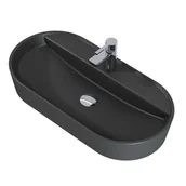 Umywalki - Elita 145108 UMYWALKA BABETTE 80x40 BLAT CERAM ANTHRACITE MATT - miniaturka - grafika 1