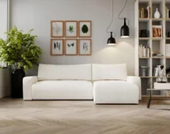 Narożniki - Sofa w kształcie L ARAGON narożnik tkanina Zoom biały prawy - miniaturka - grafika 1
