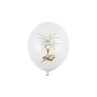 PartyDeco Balony lateksowe I Komunia Święta 27 cm 6 szt. SB12P-109Z-008-6 - Pamiątka Pierwszej Komunii Świętej - miniaturka - grafika 2