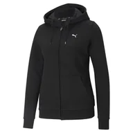Bluzy damskie - Puma Damska Bluza Ess Small Logo Full-Zip Hoodie Czarna 586811 51 Xs - miniaturka - grafika 1