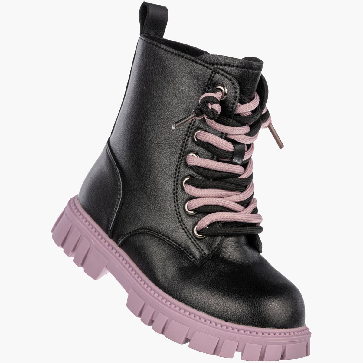 Botki Dziecięce Trapery Ekoskóra Zimowe Ocieplane Czarne Apawwa ND743 Czarny 29