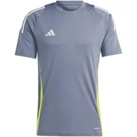 Koszulki męskie - Koszulka męska adidas Tiro 24 Jersey szaro-limonko - miniaturka - grafika 1