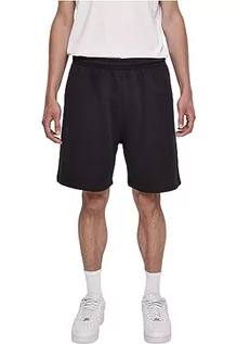 Spodnie męskie - Urban Classics Spodnie męskie Wide Terry Sweatshorts Black 3XL, czarny, 3XL - grafika 1