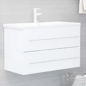 Meble łazienkowe - VidaXL Lumarko Szafka pod umywalkę, biała, 80x38,5x48 cm, płyta wiórowa 804701 VidaXL - miniaturka - grafika 1