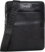 Nerki - Guess, Scala, Flat Top Zip, Textile Crossbody Bag, Black, For Men For Men - miniaturka - grafika 1