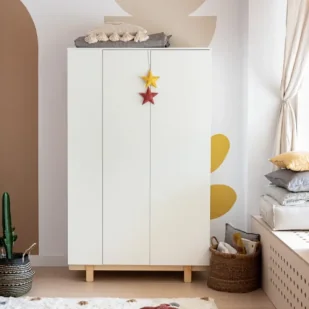 Biała szafa z regałem z boku Basic - Komody dla dzieci - miniaturka - grafika 1