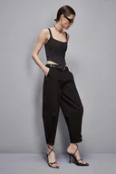 Spodnie damskie - Spodnie denim baggy - miniaturka - grafika 1