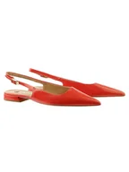 Baleriny - Högl Skórzane baleriny w kolorze czerwonym - miniaturka - grafika 1