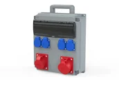 Pozostałe akcesoria sieciowe - Rozdzielnica przenośna z rączką IP54 typu "Opole" 32/5 16/5 4GS bez zabezpieczeń - miniaturka - grafika 1