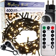 Oświetlenie świąteczne - Lampki choinkowe 400 LED timer gniazdo - WW - miniaturka - grafika 1
