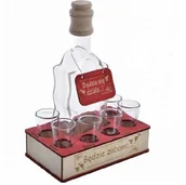 Karafki - Karafka Na Alkohol 0,5 L Będzie Zabawa+6 Kieliszki - miniaturka - grafika 1