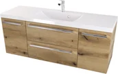 Szafki łazienkowe - Szafka Łazienkowa z Umywalką 120 cm D ATH DC MAT - Drewnodekor mat- Uchwyt Chrom - miniaturka - grafika 1