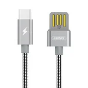 Kable USB - Remax Silver Serpent RC-080a kabel w metalowym oplocie przewód USB / USB Type C 2.1A 1M srebrny 6954851276142 - miniaturka - grafika 1