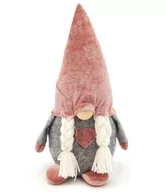 Ozdoby bożonarodzeniowe - Skrzat świąteczny krasnal bożonarodzeniowy gnom siedzący dziewczynka różowy 25 cm - miniaturka - grafika 1