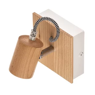 Lampa ścienna Loki, 1 oprawa, drewno jasne/białe - Lampy ścienne - miniaturka - grafika 4