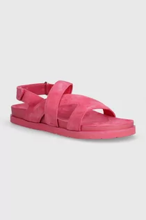 Sandały damskie - Gant sandały zamszowe Mardale damskie kolor różowy 28503594.G597 - grafika 1