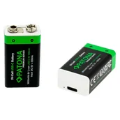 Akumulatory do aparatów dedykowane - Patona Premium 2x Akumulatory 9V 6F22 z USB-C i kablem - miniaturka - grafika 1